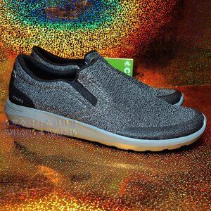 CROCS KINSALE SLIP-ON SHOES MENS 11 Woven Static Black Smoke Gray Retired RARE